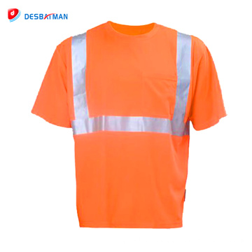 Short Sleeve Fashion Design Wholesale Cheap Safety Tape Hi Vis 100% Cotton Reflective T-shirt